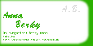 anna berky business card